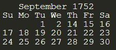 unix calendar september 1752