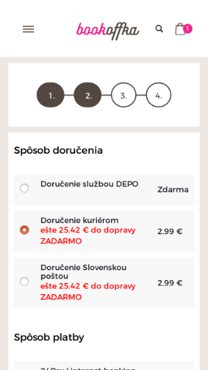 Nákupní proces v e-shopu s možnostmi doručení a platby