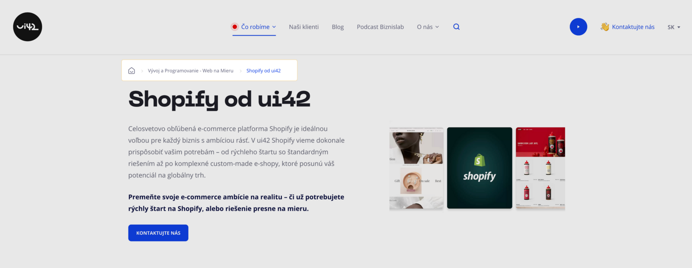 ukázka breadcrumbs na webu