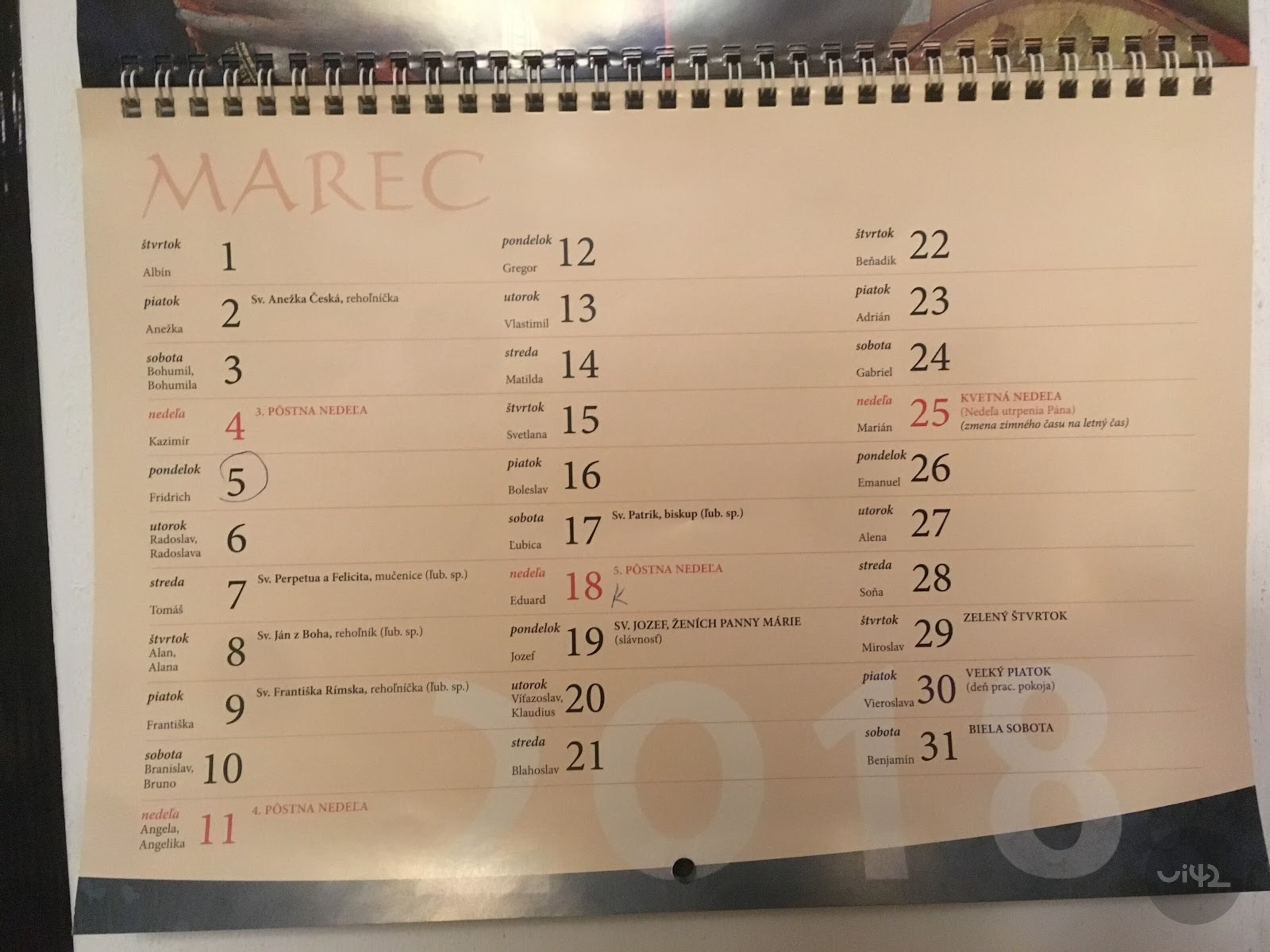kalendář