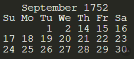 unix calendar september 1752