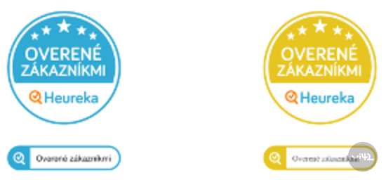 Heureka ověřeno zákazníky odznaky modré a žluté