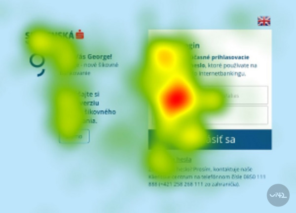 Heatmap analýza uživatelského rozhraní internetového bankovnictví George od Slovenské spořitelny