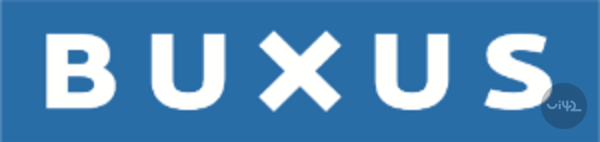 Logo BUXUS na modrém pozadí