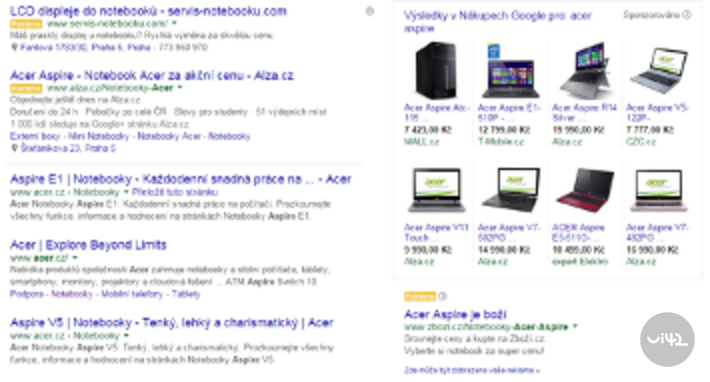 Výsledky vyhledávání pro Acer Aspire na Google