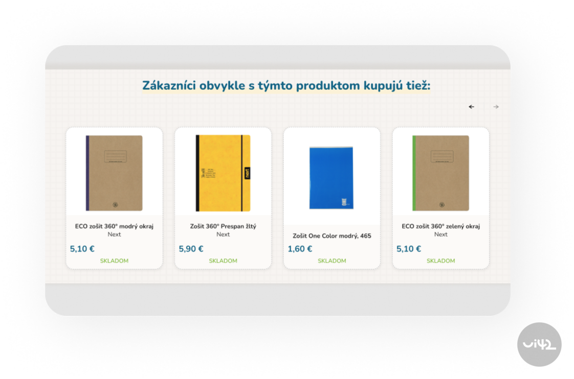 Zákazníci obvykle kupují sešity: ECO sešit 360° modrý okraj, Sešit 360° Prespan žlutý, Sešit One Color modrý, ECO sešit 360° zelený okraj.