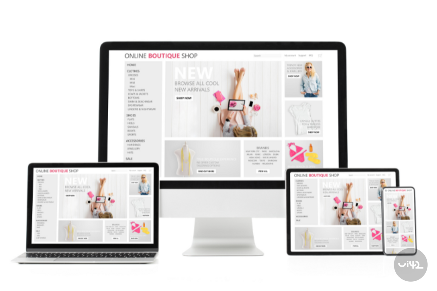 Responzivní design webové stránky na různých zařízeních